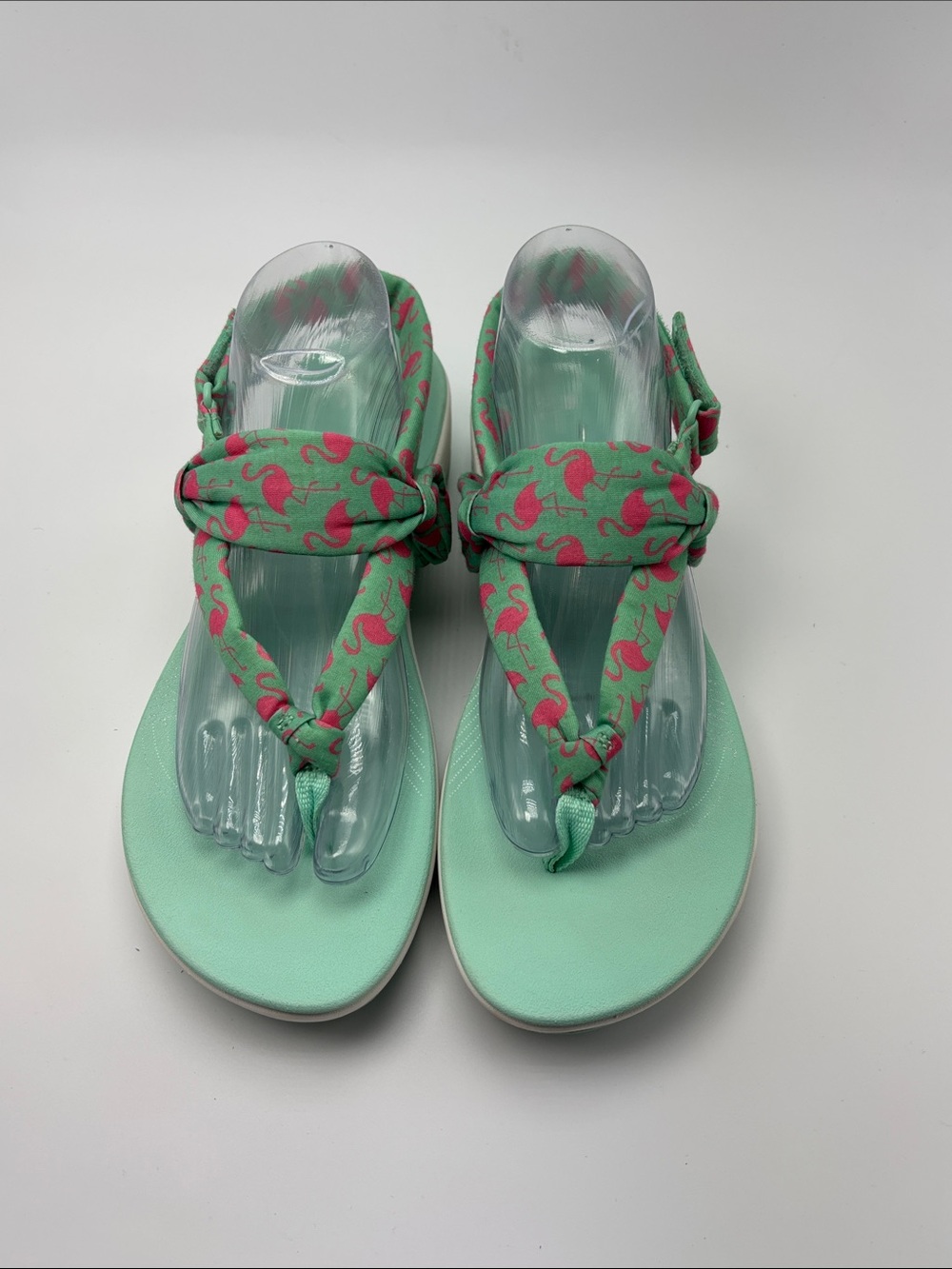 Cloudsteppers by Clarks Arla Nicole Aqua Flamingo Jersey Thong Sandals - 11W